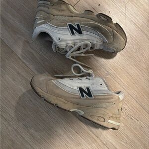 New Balance Tan and White Athletic Shoes